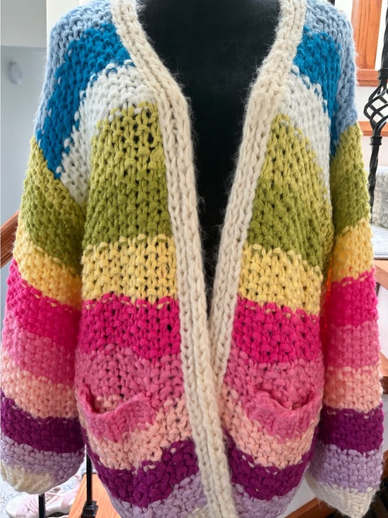 Woven Heart Sweaters - NWT Colorblock Striped Open Front Cardigan